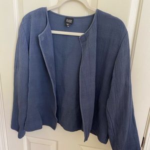 Eileen Fisher System Textured Open Front
Jacket Blue Size Large
